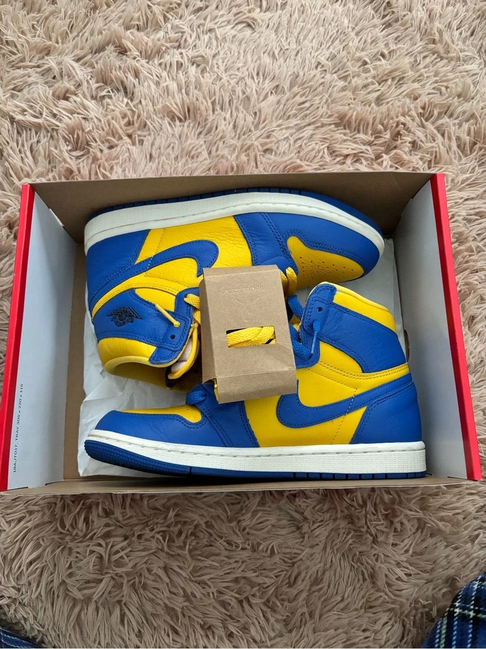 Nike Kids High-Top Sneakers in Yellow and Blue